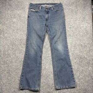 Vintage Diamond Gusset Denim Jeans Mens 34x33 Blue Medium Wash Made In USA